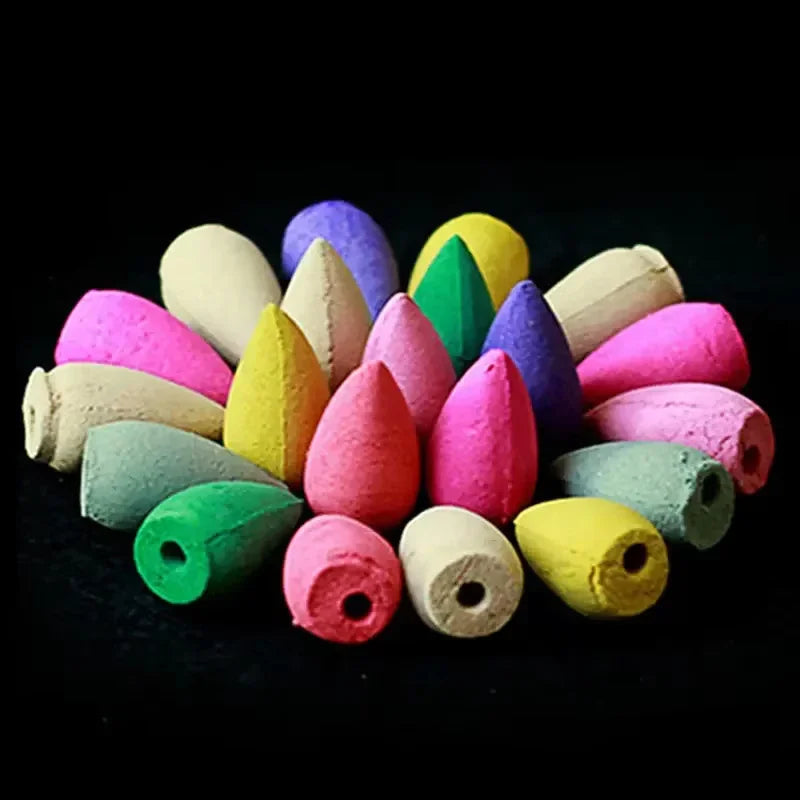 Backflow Incense Cones for Waterfall Mixed Natural Scents Waterfall Incense Burner Holder Gift Ideal for Yoga Aromatherapy