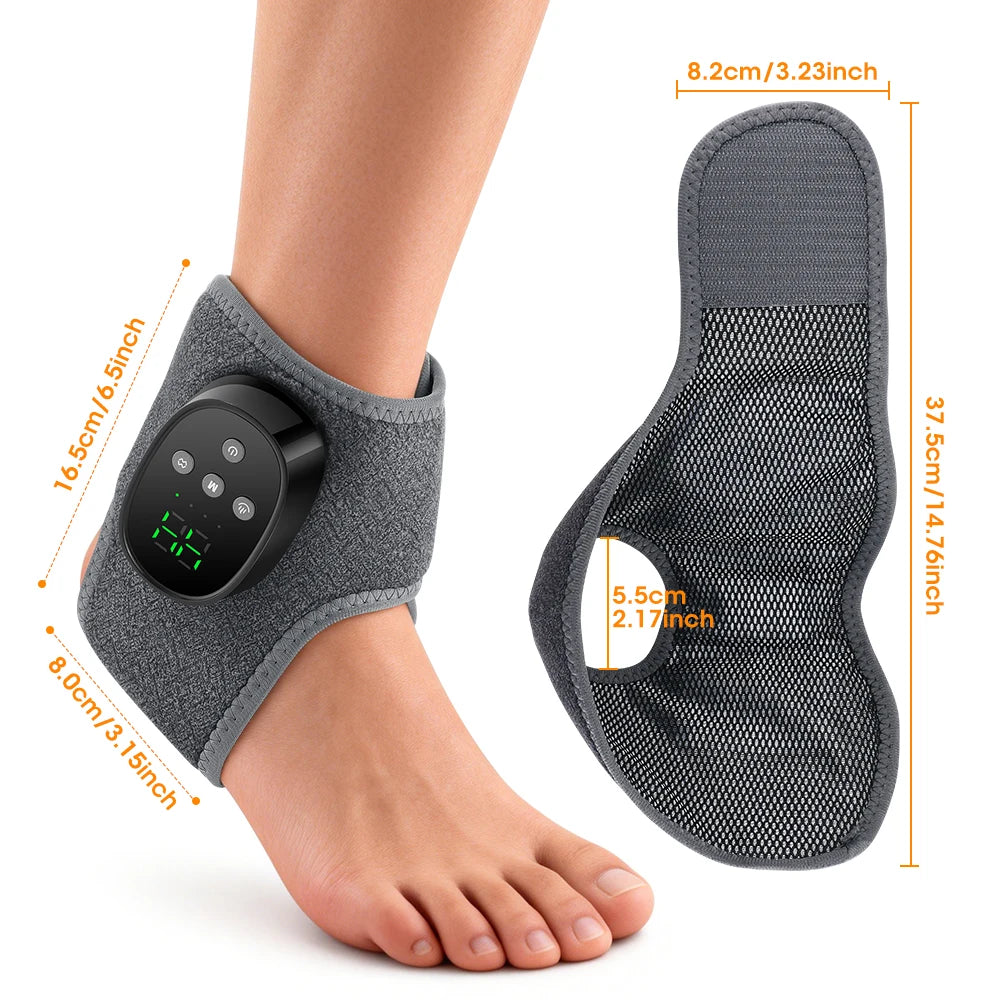 Electric Ankle Heating Massager Hot Compress Vibration Foot Ankle Massager 4 Heating 4 Modes Ankle Joint Brace Protection Warp