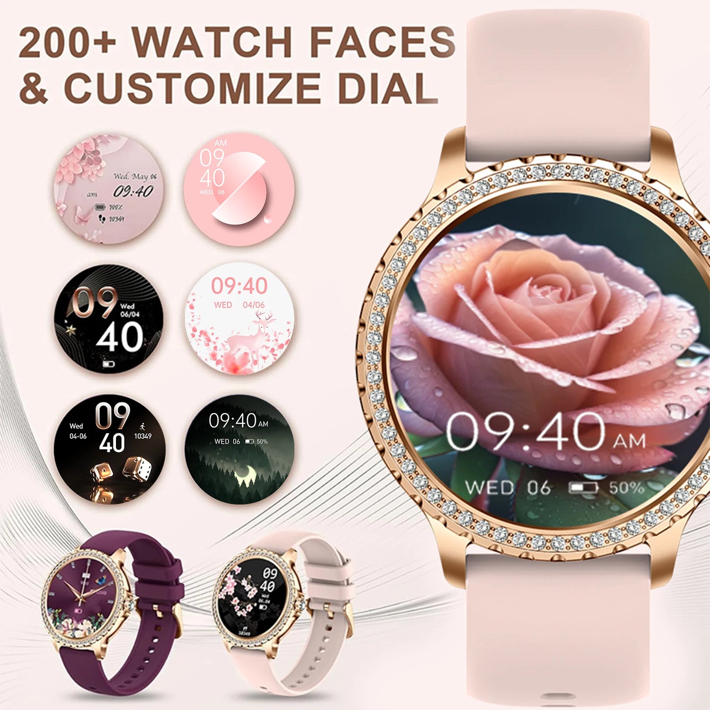 INNOFOVO Women's Smartwatch Touchscreen Fitness Tracker