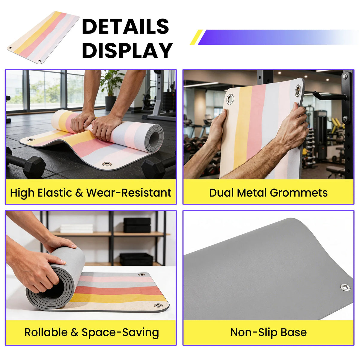 Non-Slip Hanging Exercise Mat, 71 x 24 in