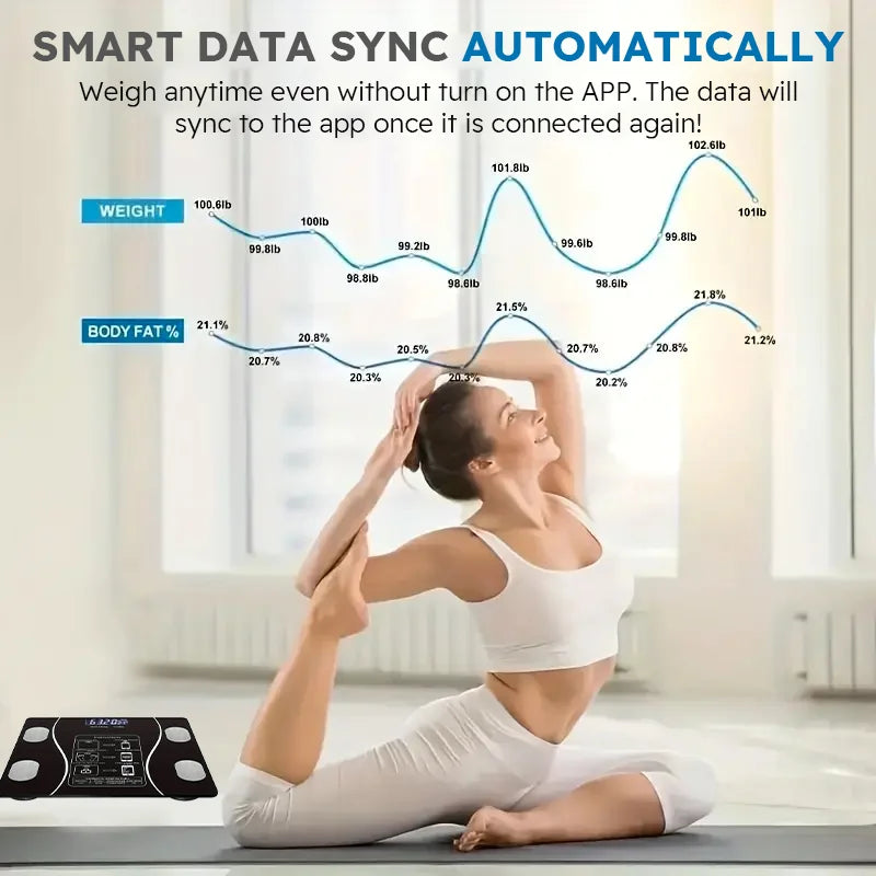 Smart Body Fat Digital Wireless Bathroom Scale Body Composition Analyzer