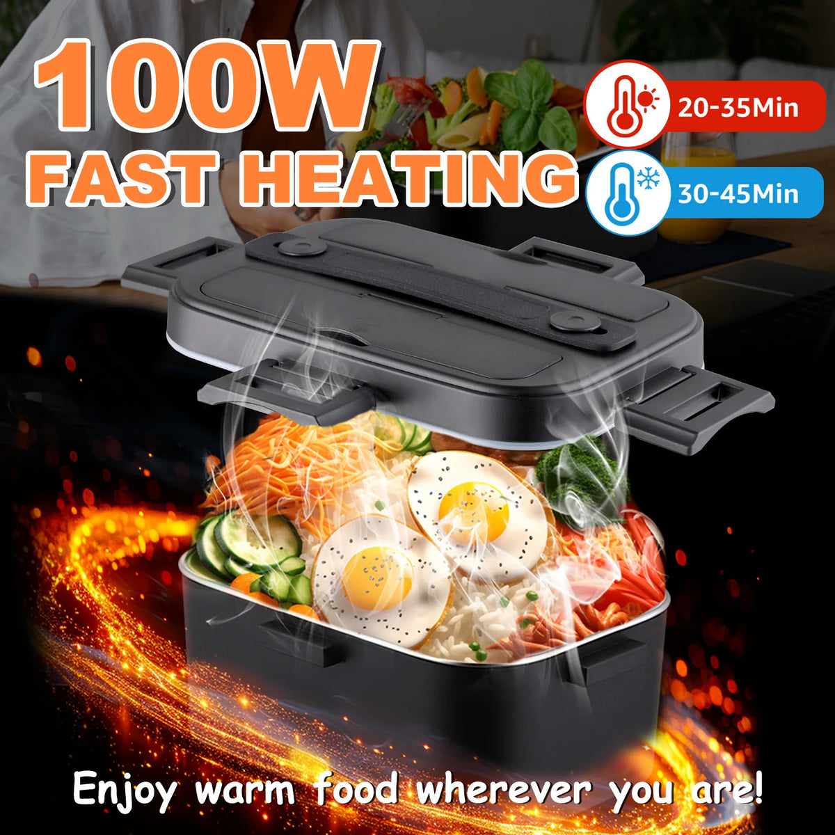 Portable Electric Lunch Box Food Warmer, 1.8 L