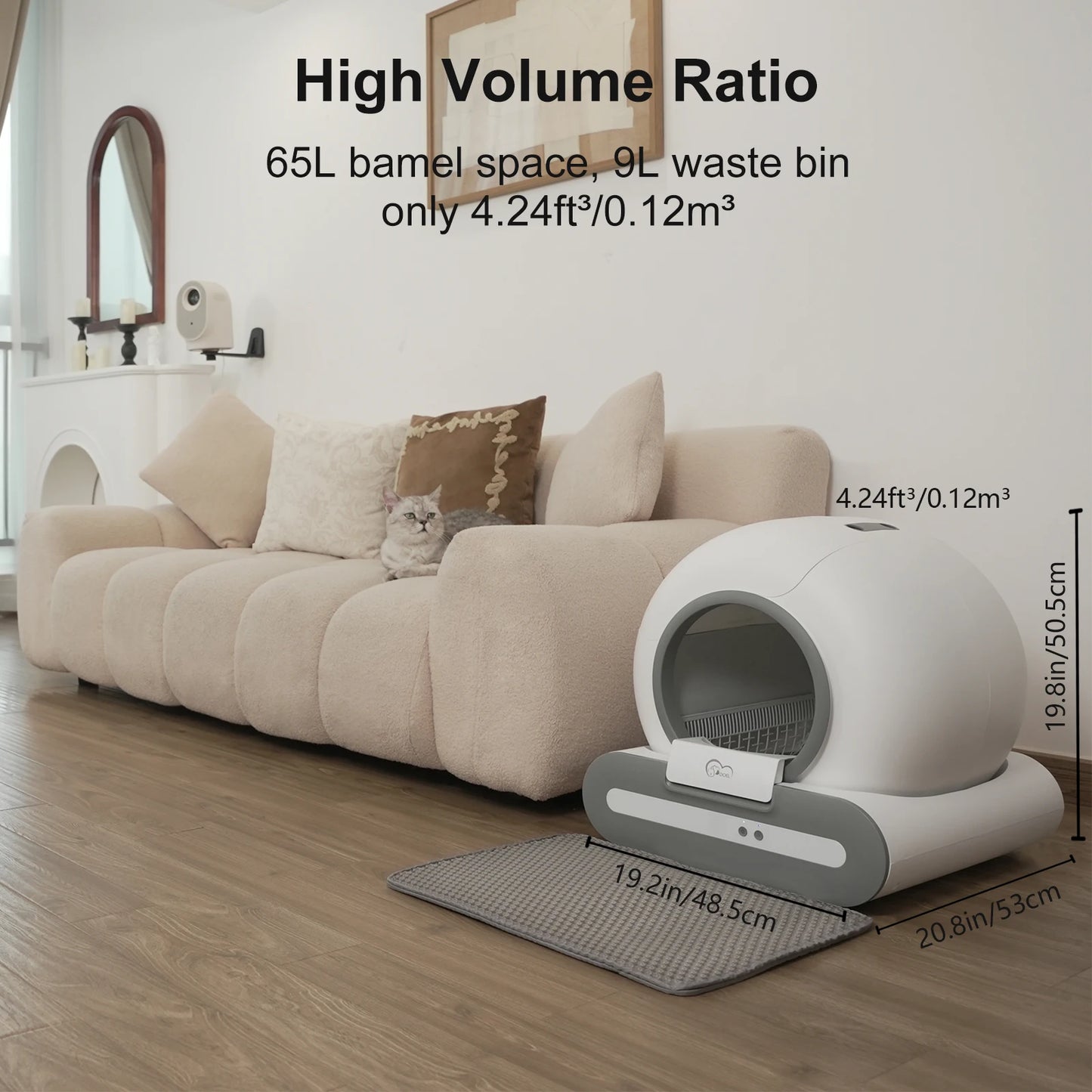 DOEL Self-Cleaning Cat Litter Box App Control and 2.4G WiFi