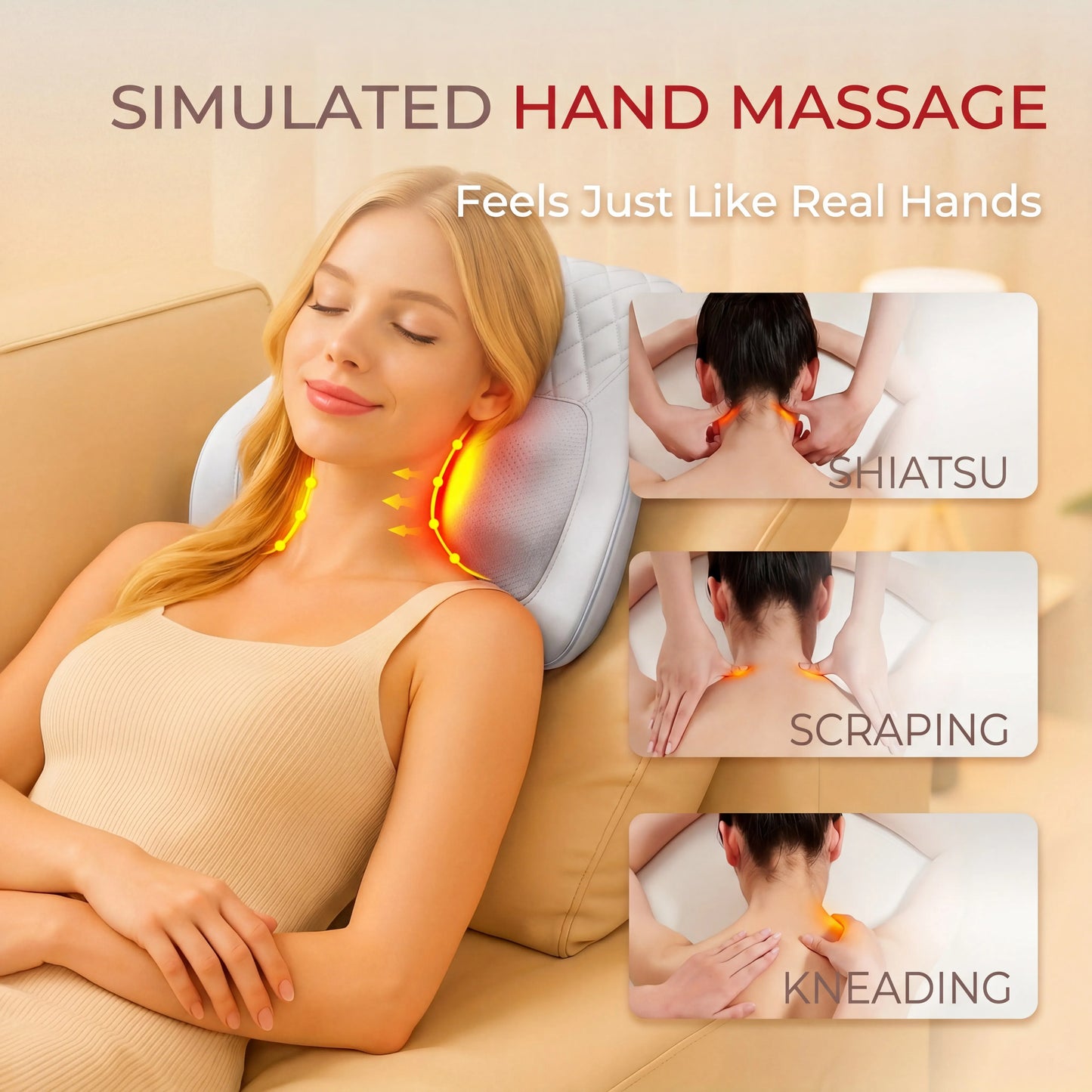 HIMOUTA Back And Neck Massager With Heat And 3D Kneading