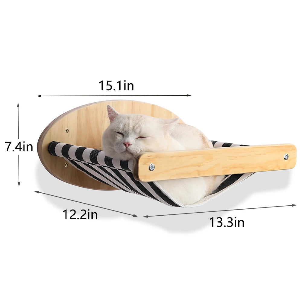 PETRAVEL CN Cat Wall Mounted Four Step Climbing Shelf With Sisal Post