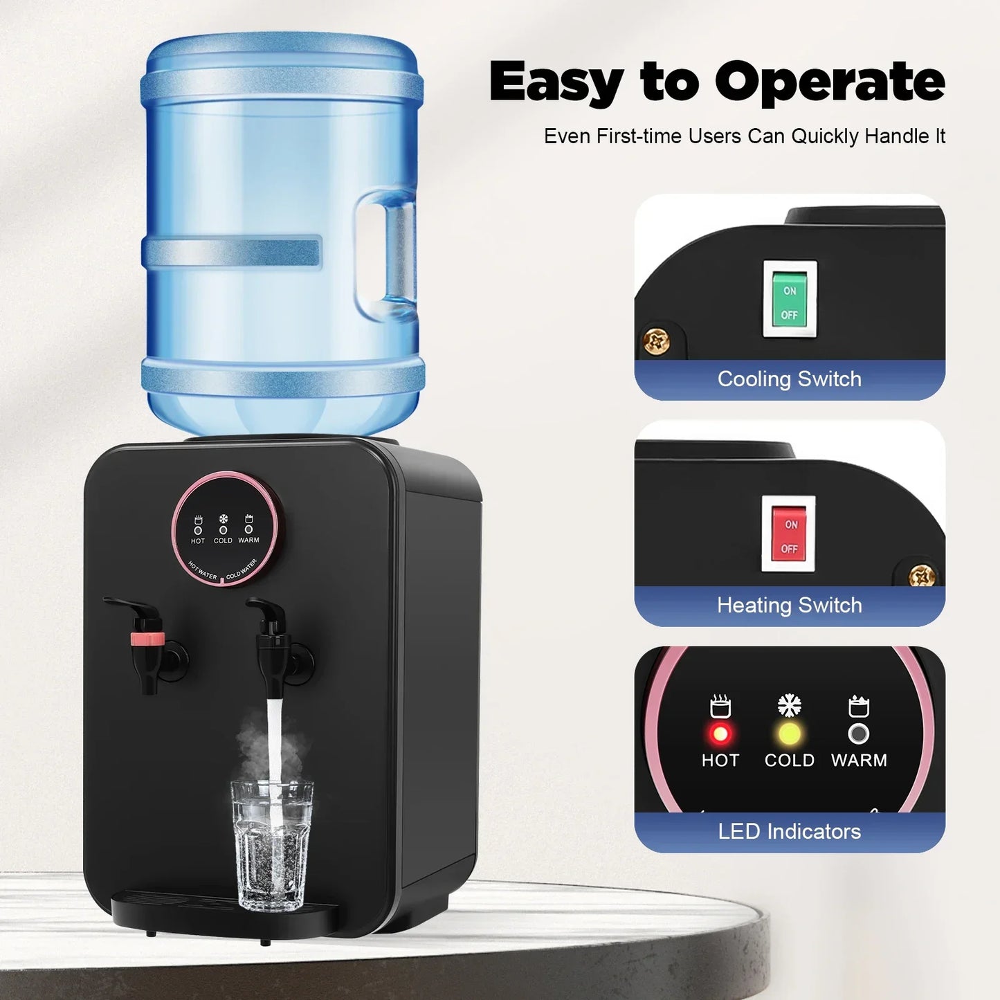 Mini Top Loading Water Dispenser With Hot and Cold Water