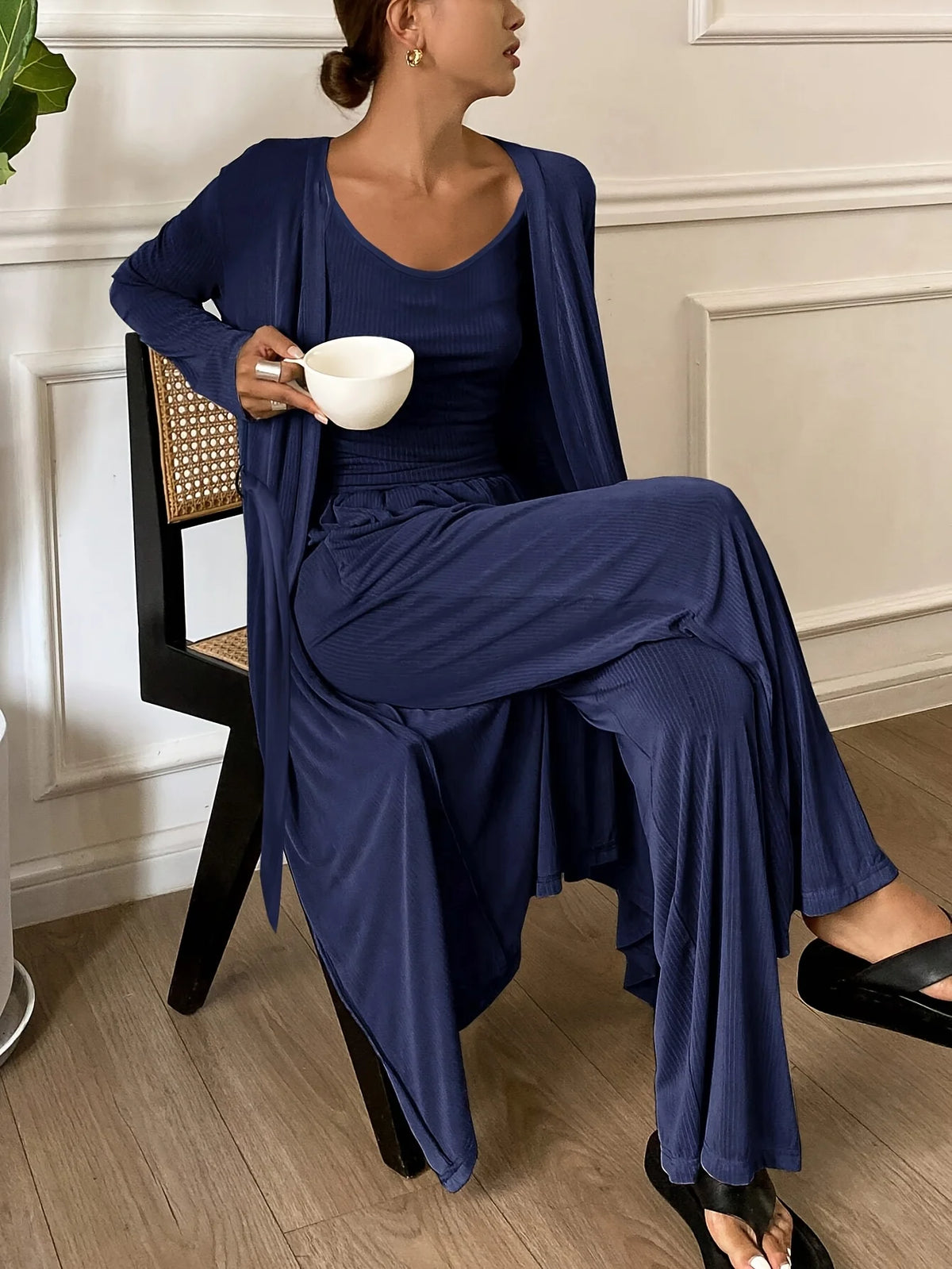 Women's Three-Piece Robe Loungewear Set