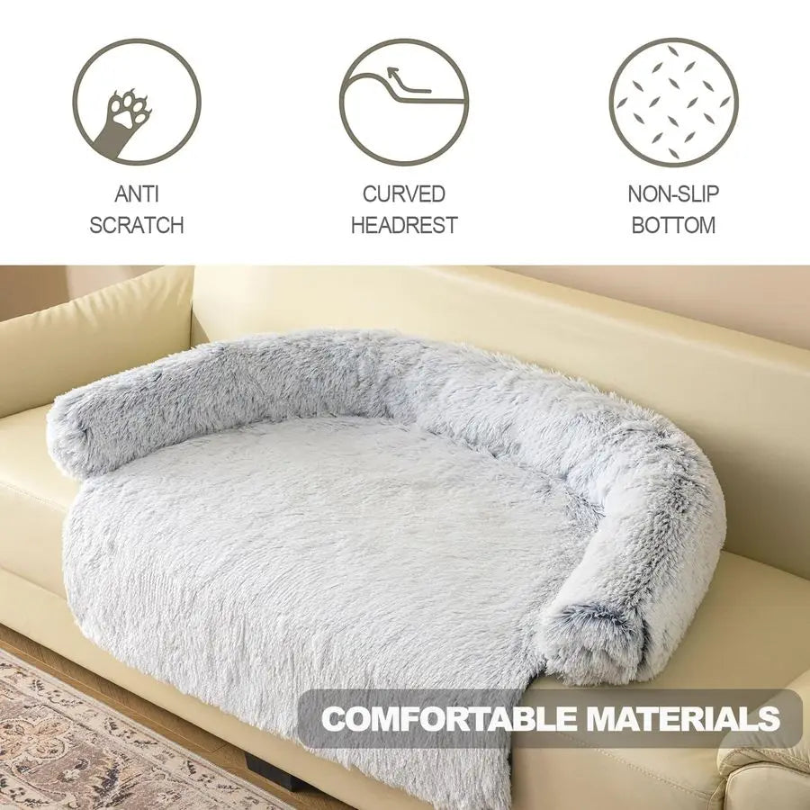 Pet Calming Bed Mat for Dogs and Cats with Plush Waterproof Lining