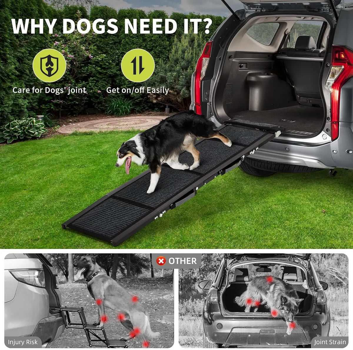 Heavy-Duty Folding Dog Car Ramp for Large Dogs