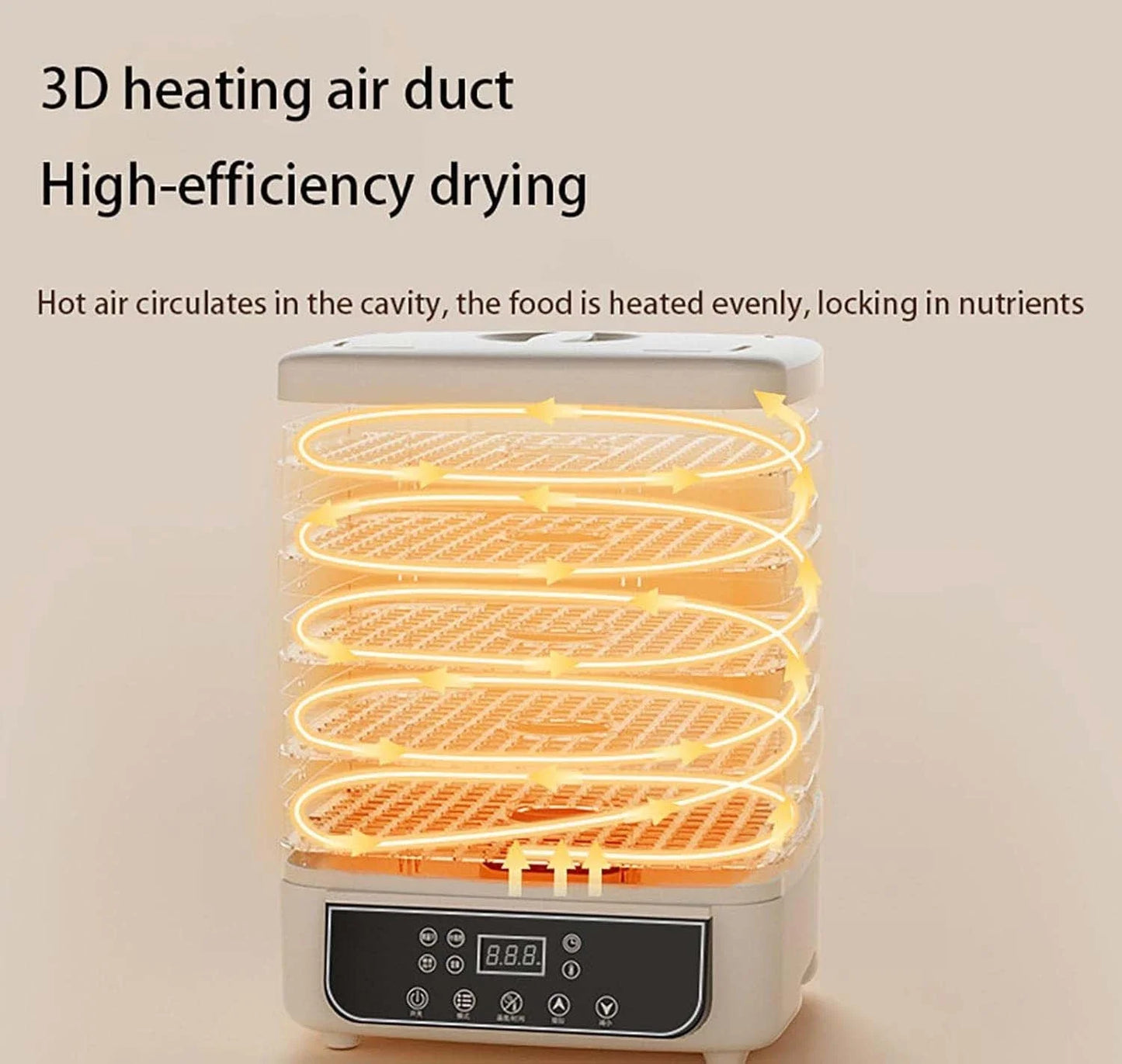 5-Layer Fruit And Vegetable Dryer Machine With Adjustable Temperature