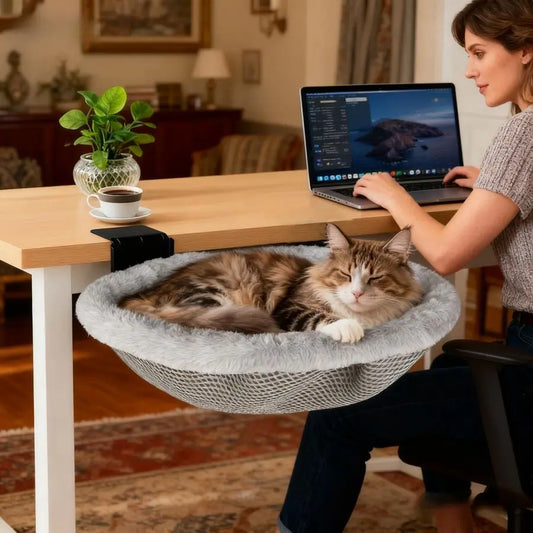 Desk Cat Bed With Clamp Mount Supports 50 Lbs Total