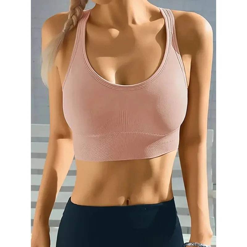 W4 Sports Seamless Padded Push Up Yoga Tank Bra For Women