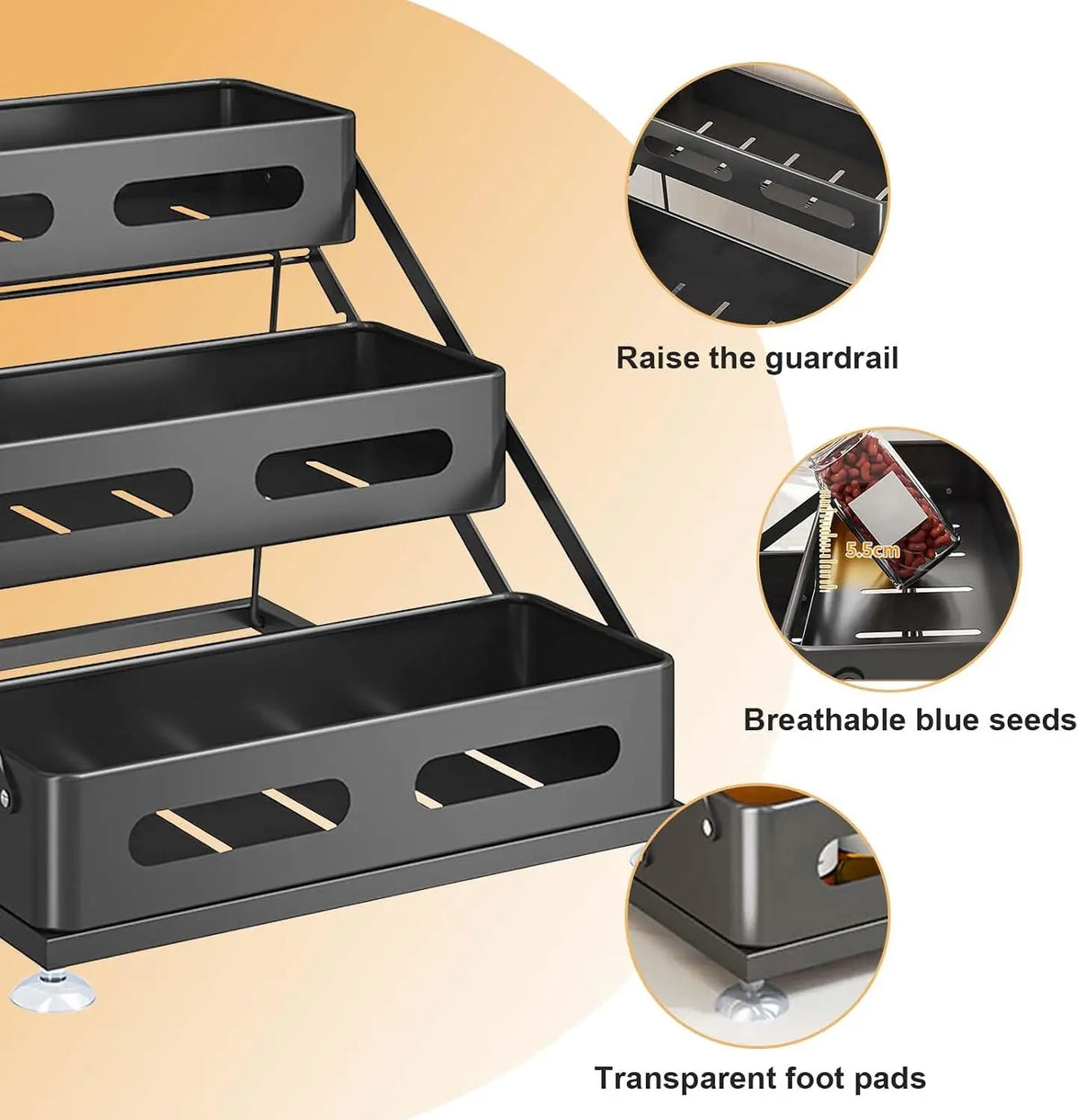 Adjustable Folding Spice Rack Organizer