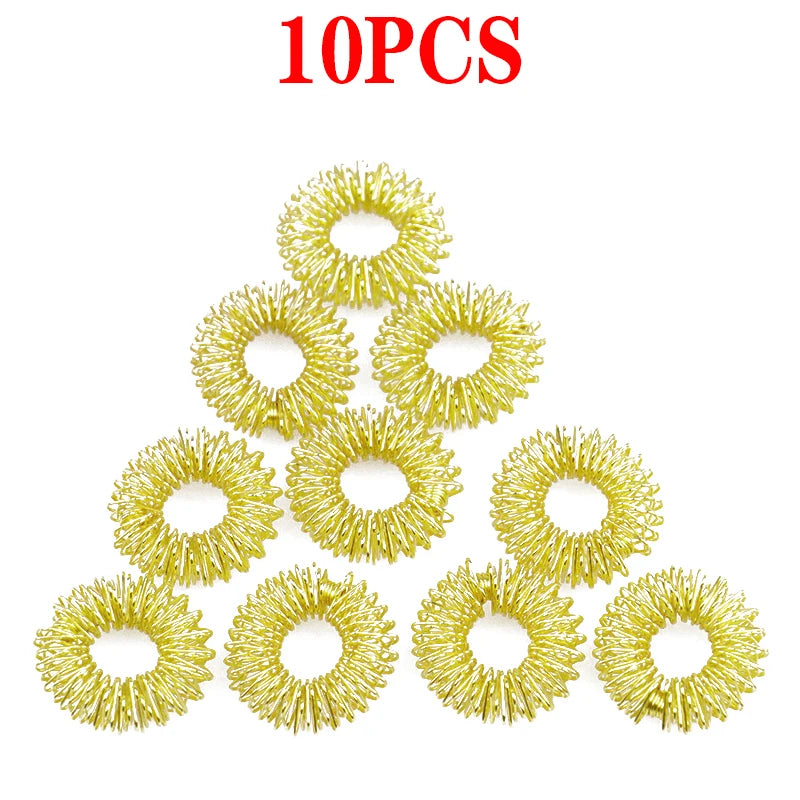 10/20pcs Hot Sale Finger Massage Ring Stainless Steel Relief Stress Promote Blood Circulation Body Massage Acupuncture Ring
