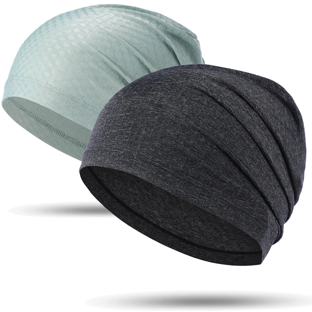 2PCS Quick-drying Running Caps Summer Breathable Cool Sports Hats Outdoor Cycling Hiking Baseball Skullies Stretchy Beanies Hat