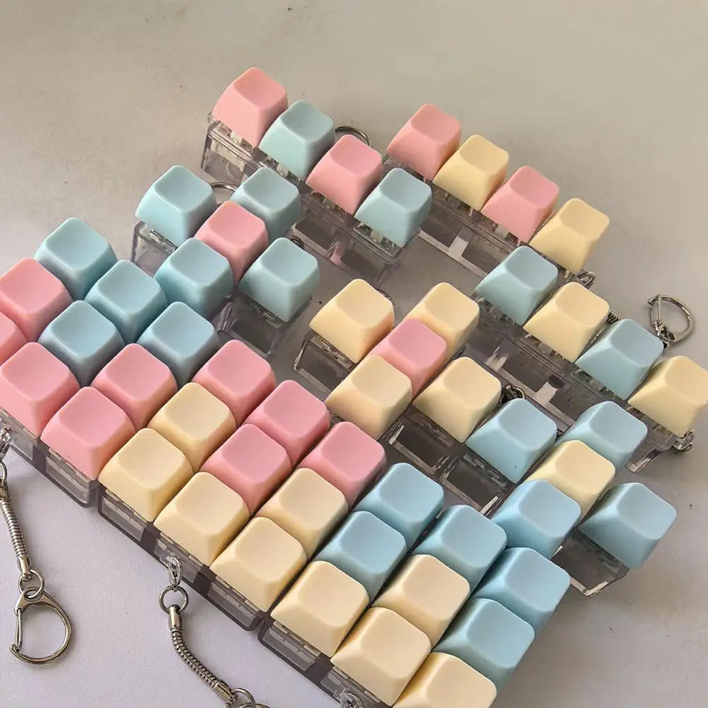 Decompression 9 Keyboard Key Toy Anti Stress Fidget Keychain