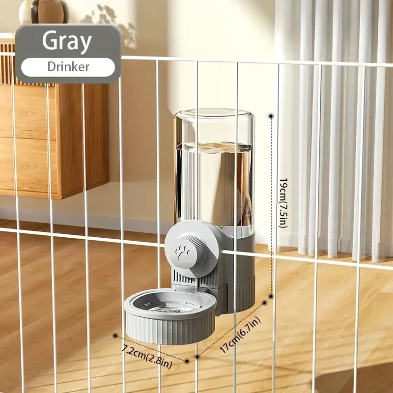 2025 Gravity Hanging Pet Feeder Cat Dog Large Capacity Auto Refill Cage Mount PP Household Puppy Double Bowl Set