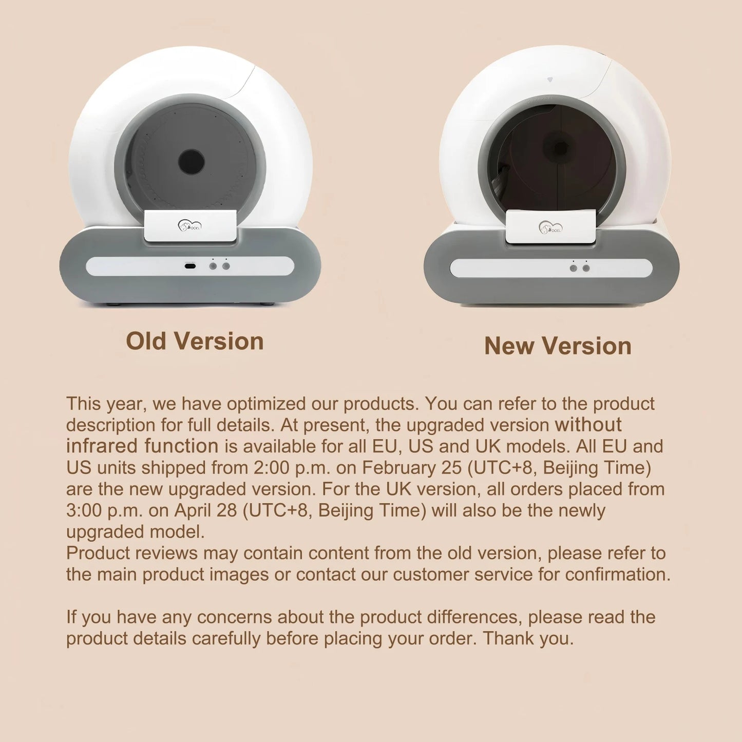 DOEL Self-Cleaning Cat Litter Box App Control and 2.4G WiFi