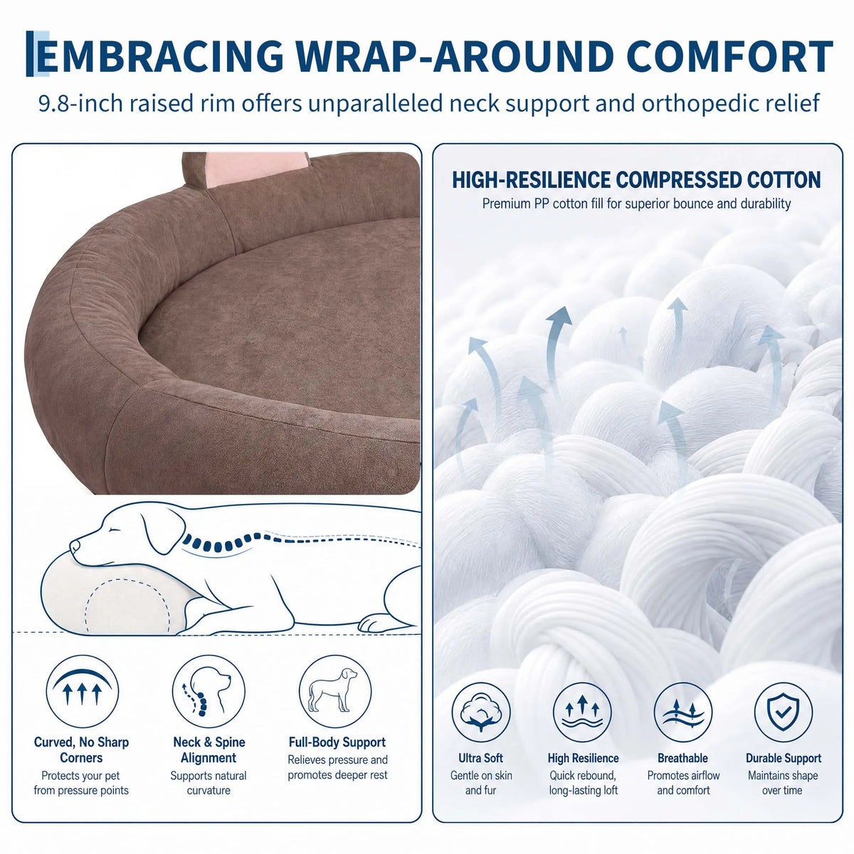 Orthopedic Memory Foam Dog Bed for Extra Large Dogs