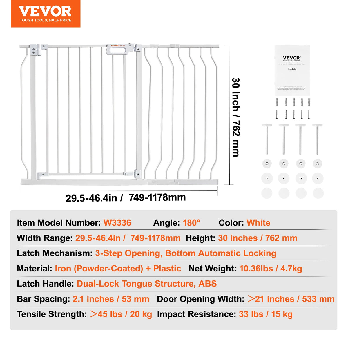 Pressure-Mount Walk-Through Pet and Baby Gate
