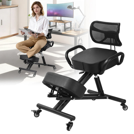 Kneeling Chair with Back Support, Height Adjustable Kneeling Chair for Men, Women, Children