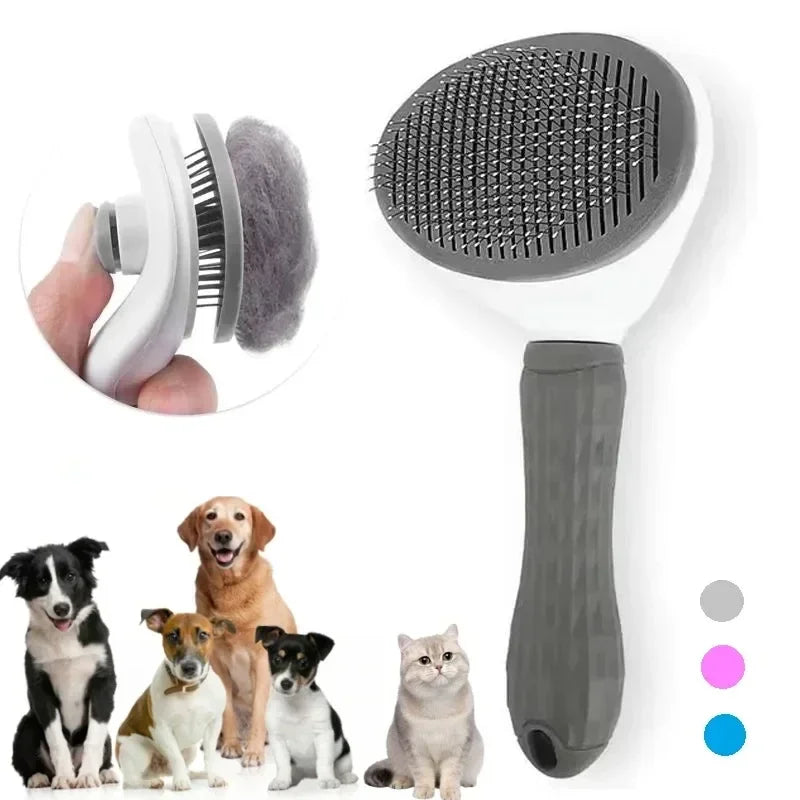 Self Cleaning Grooming Brush For Dogs And Cats Dematting Comb