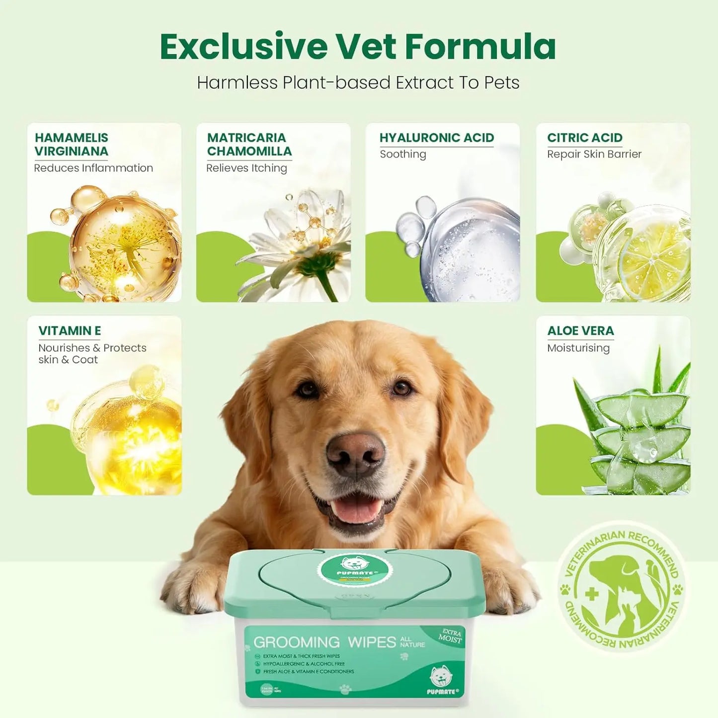 Extra Moist Pet Wipes For Dogs And Cats Aloe Vera Vitamin E 100 Count