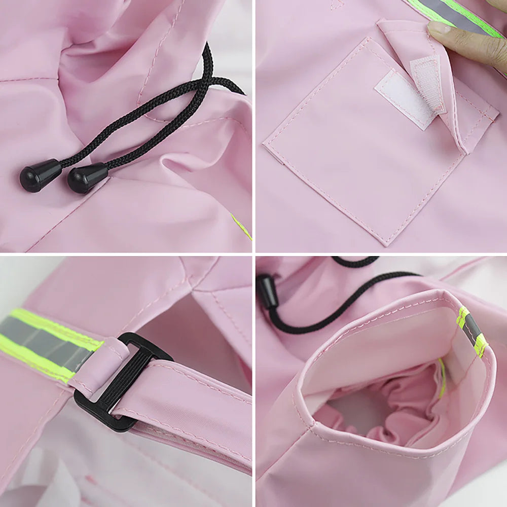 Reflective Hooded Waterproof Dog Raincoat