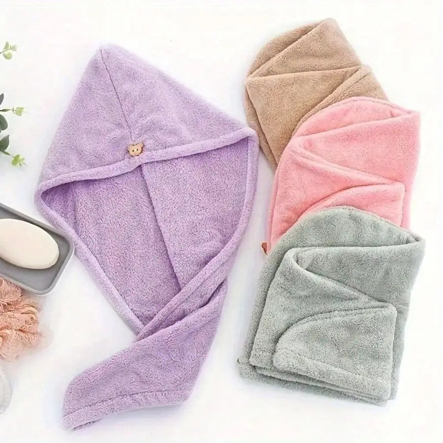 Quick-Dry Coral Fleece Hair Towel Wrap