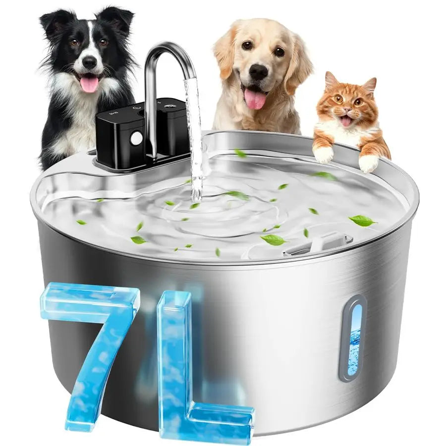 Cordless Stainless Steel Pet Water Fountain for Large Dogs