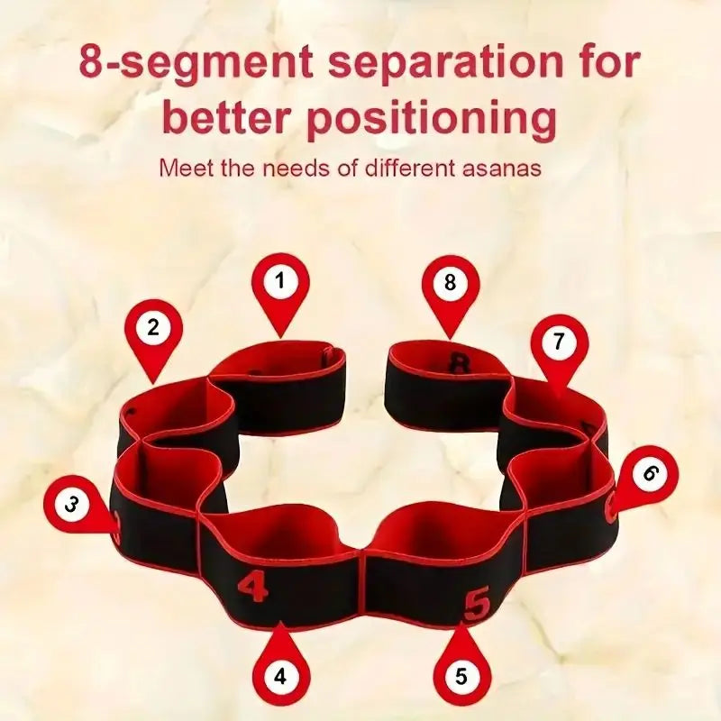 Yoga Elastic Resistance Band With 8 Independent Rings