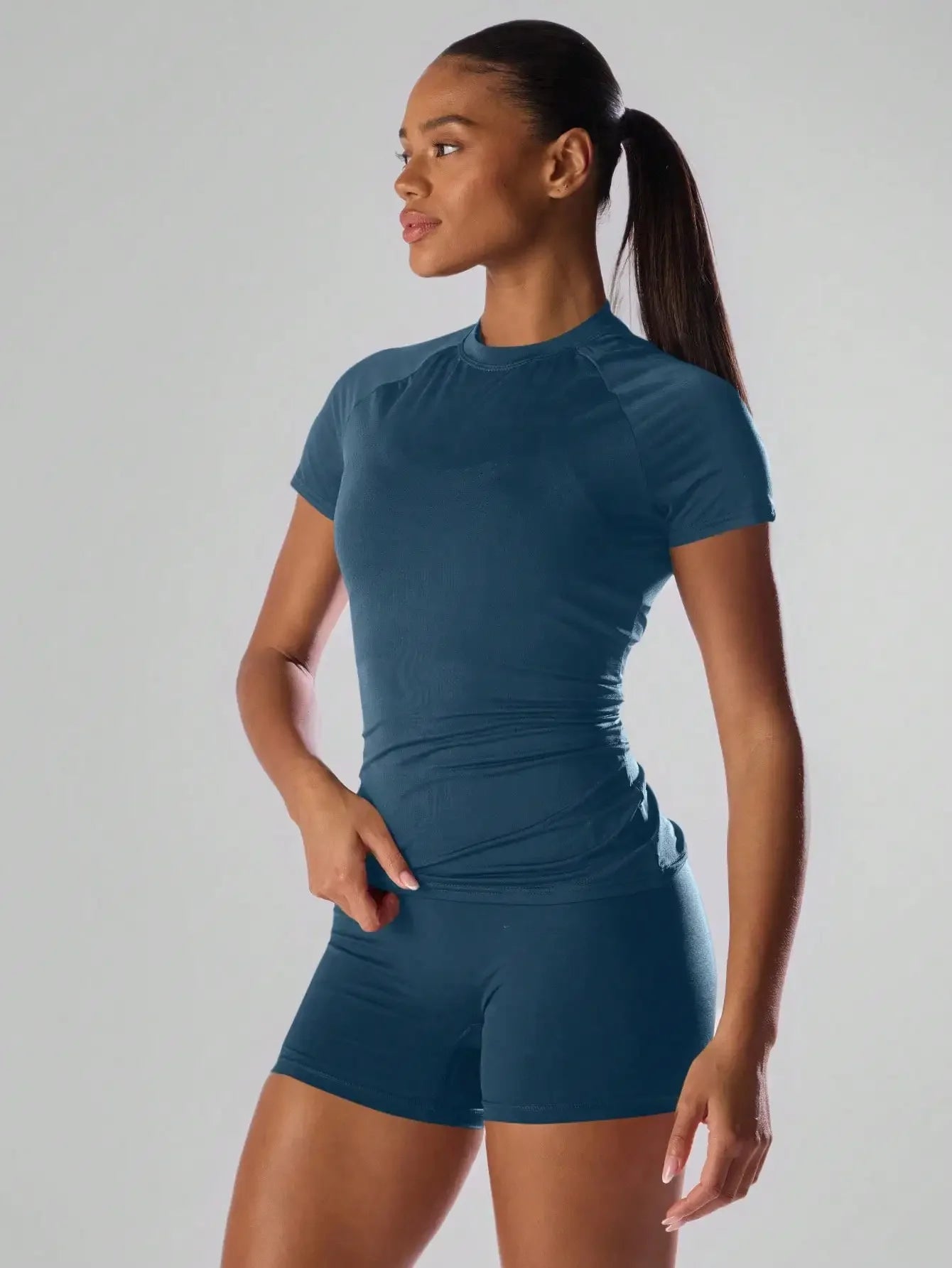 Women Slim Fit Sport Short Sleeve Running Tee For Workouts
