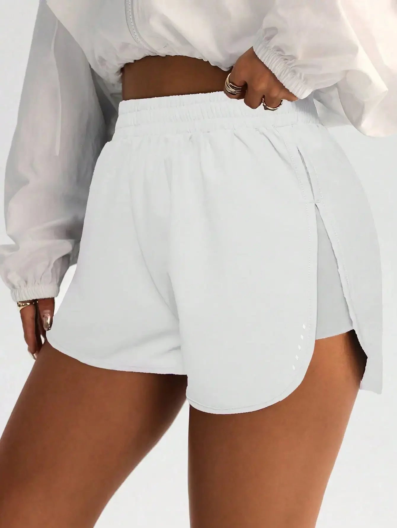 Women High-Waisted Stretch Shorts for Yoga and 4-Way Activewear