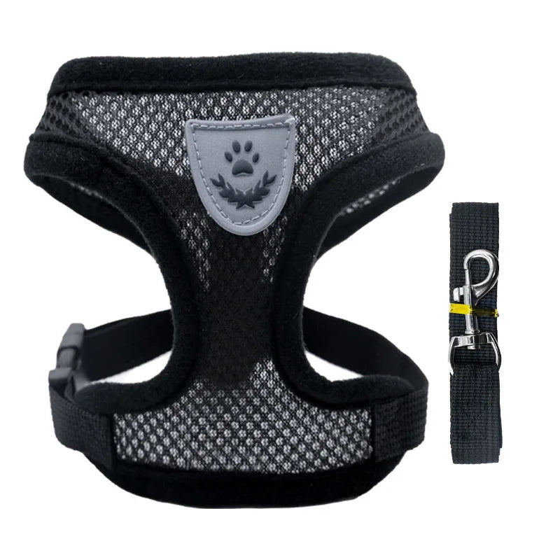 Dog Vest Walking Leash For Puppy Dog Cat Collar Polyester Adjustable Mesh Dog For Small Medium Pet Accessories