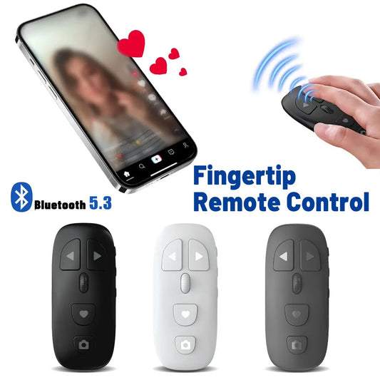 Portable Bluetooth Remote Clicker Ring, Scrolling Kindle Page Turner, Fingertip Camera Shutter for Smart Phones