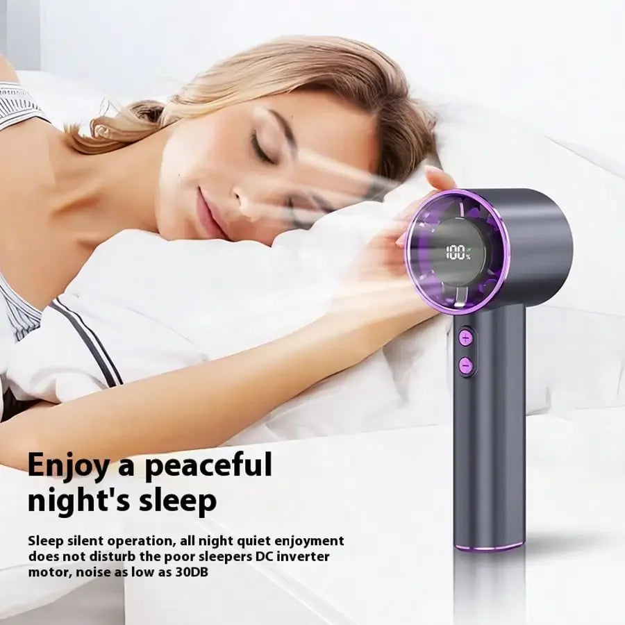 Portable Handheld Mini Fan With Digital Display USB Rechargeable