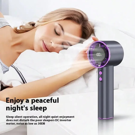 Portable Handheld Mini Fan With Digital Display USB Rechargeable