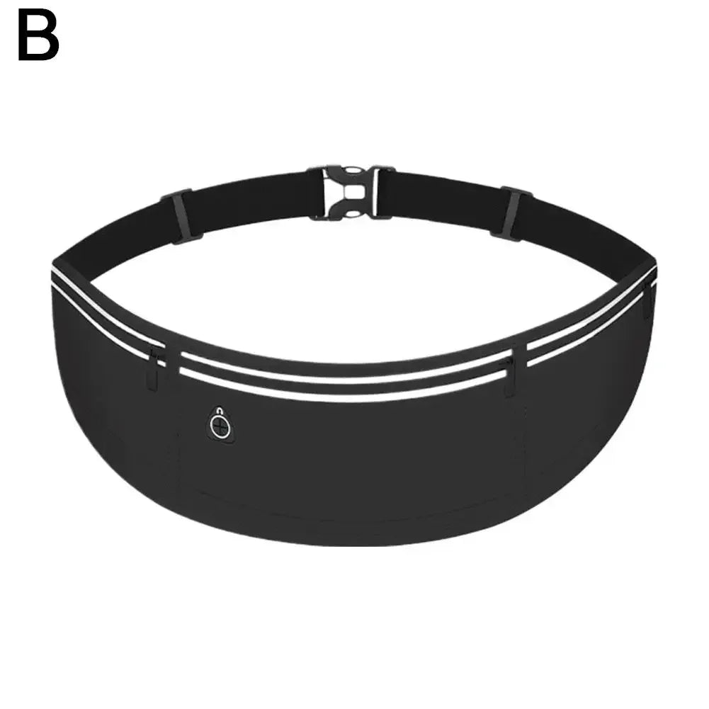 Unisex Reflective Running Waist Pack With Water Bottle Holder Phone Pocket