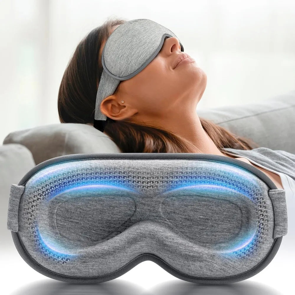 Weighted Eye Mask for Sleeping 3D Contoured Blackout Sleep Mask for Men Women Zero Pressure on Eyes Lash-Friendly Adjustable Strap for Side Sleepers Travel Essential for Long Flights Road Trips Airplane Nap Meditation