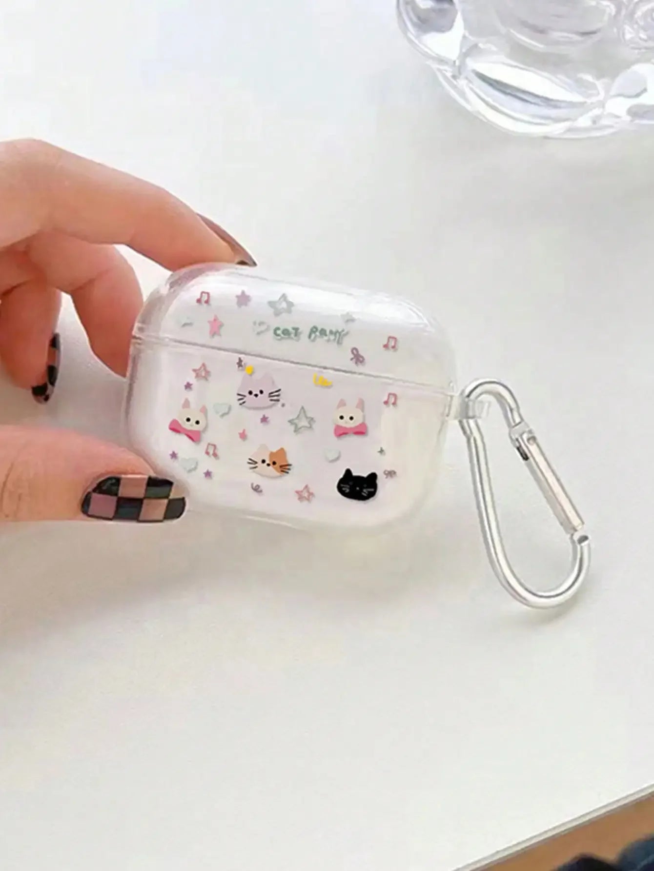 Cat Pattern Transparent Earphone Case For AirPods Pro