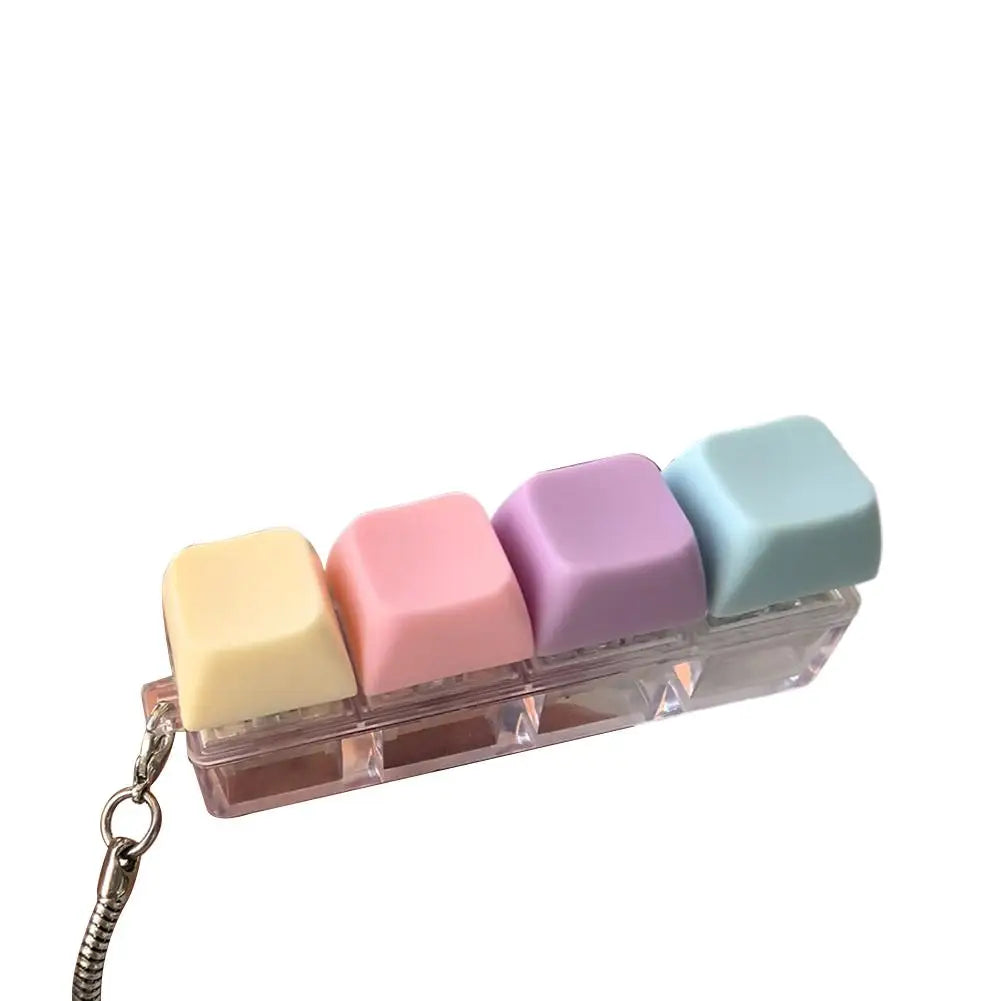 Decompression 9 Keyboard Key Toy Anti Stress Fidget Keychain