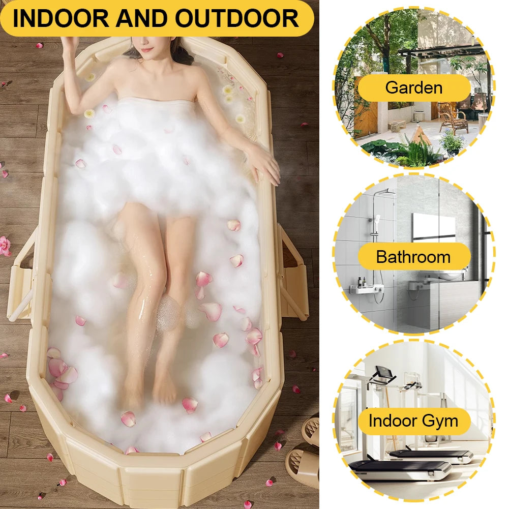 Foldable Portable Bath Tub for Adults and Kids Soaking Spa