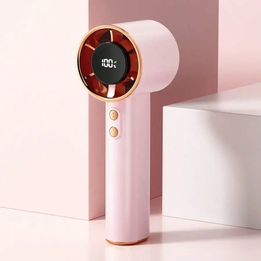 Portable Handheld Mini Fan With Digital Display USB Rechargeable
