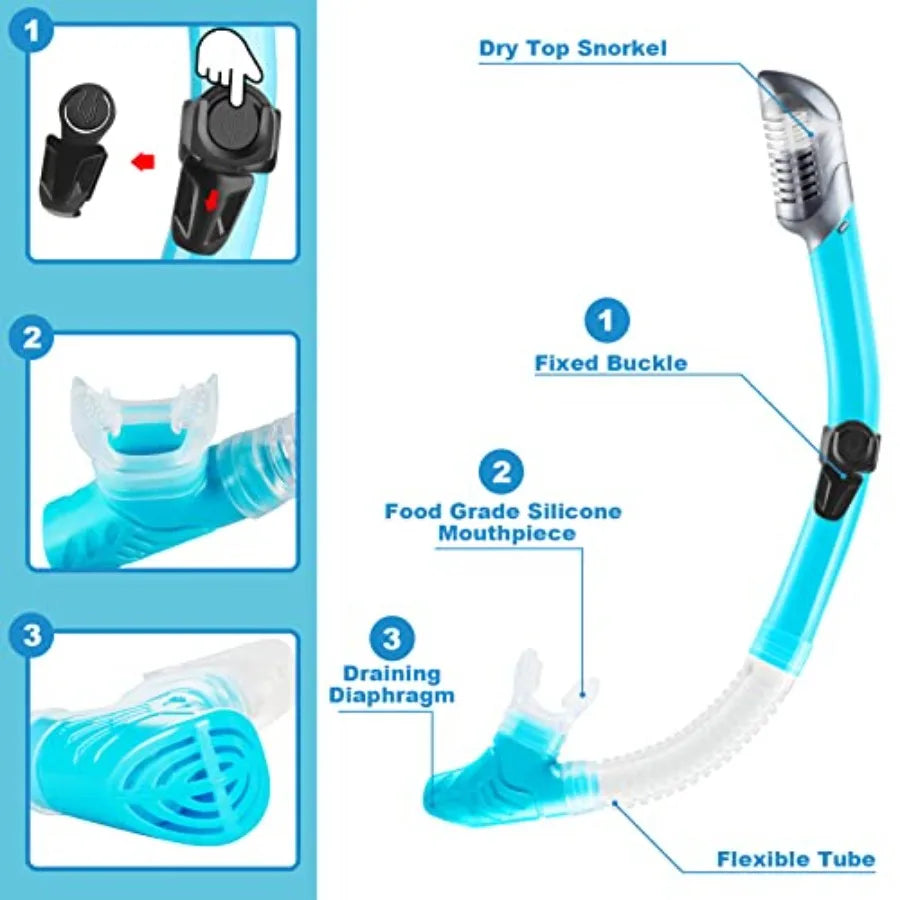 Snorkeling Gear For Adults Compact Travel Set 1 Pack