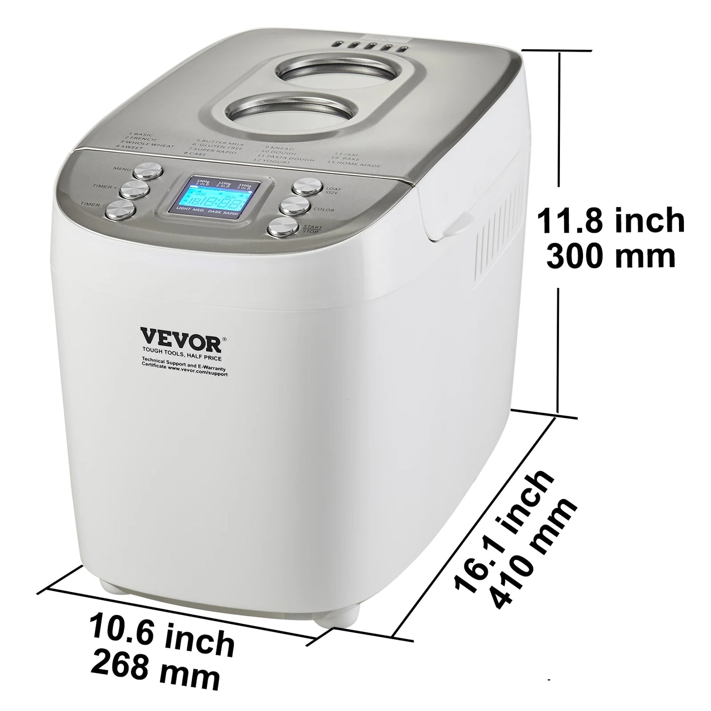 SucceBuy 15-In-1 Bread Maker With Gluten Free Setting
