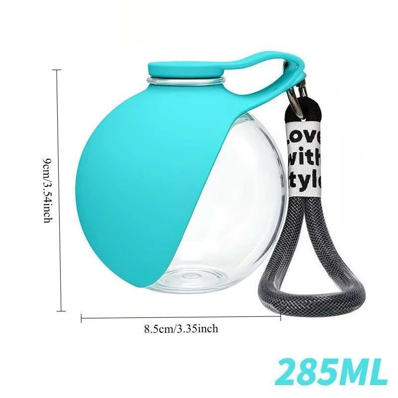 Pet Dog Water Bottle with Collapsible Silicone Bowl, 285Ml Leak-Proof Travel Cup for Dogs Cats, Suitable for Outdoor Activities