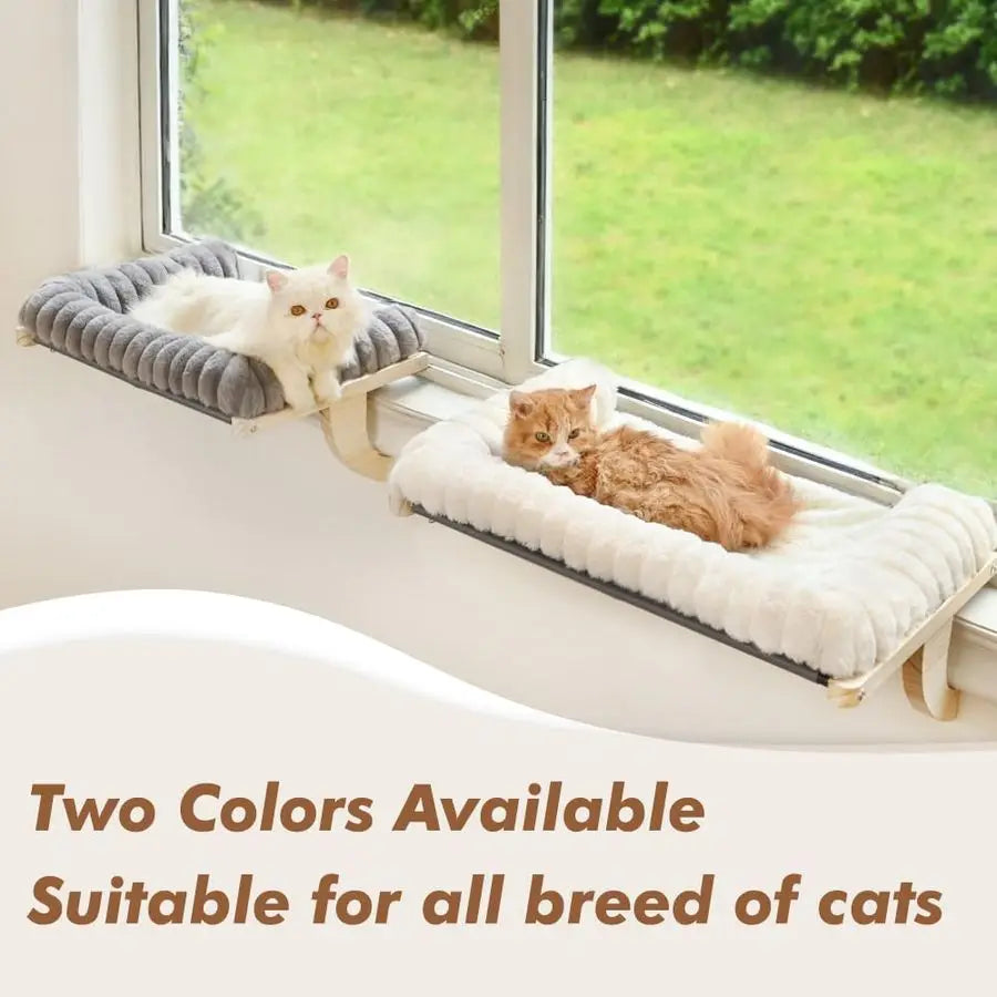 Cat Window Perch With Zippered Cushioned Bed And Sturdy Frame