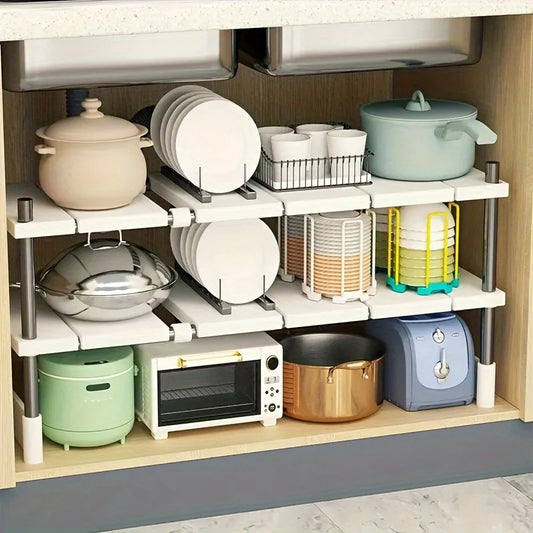 Expandable Under-Sink Cabinet Storage Rack