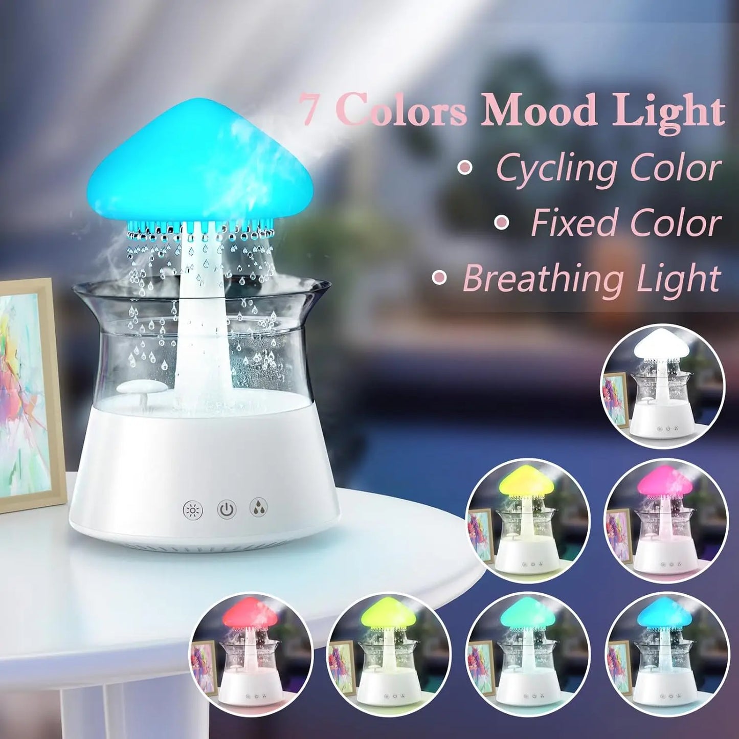 Cloud Humidifier With Rain Sounds And Remote Control For Bedroom