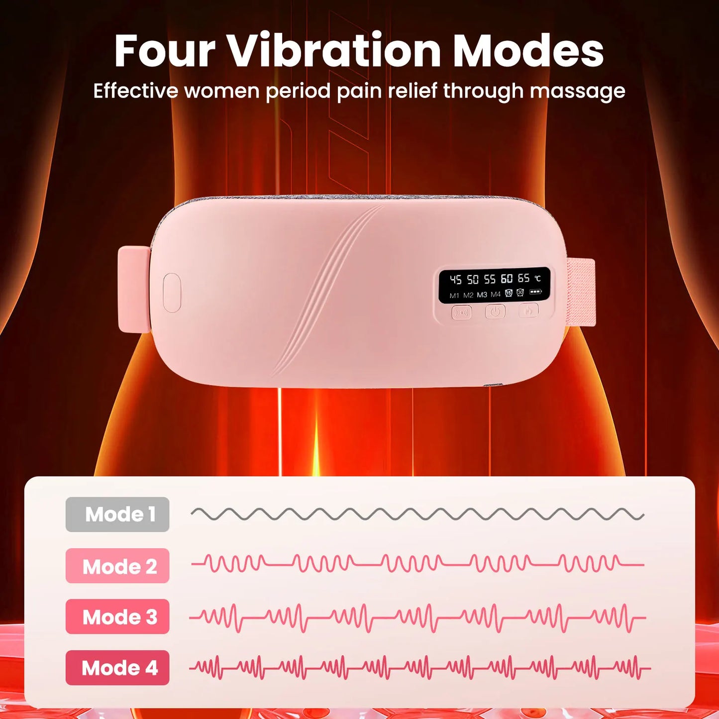 PASTSKY 5 Modes Electric Heating Waist Massage Belt For Cramps